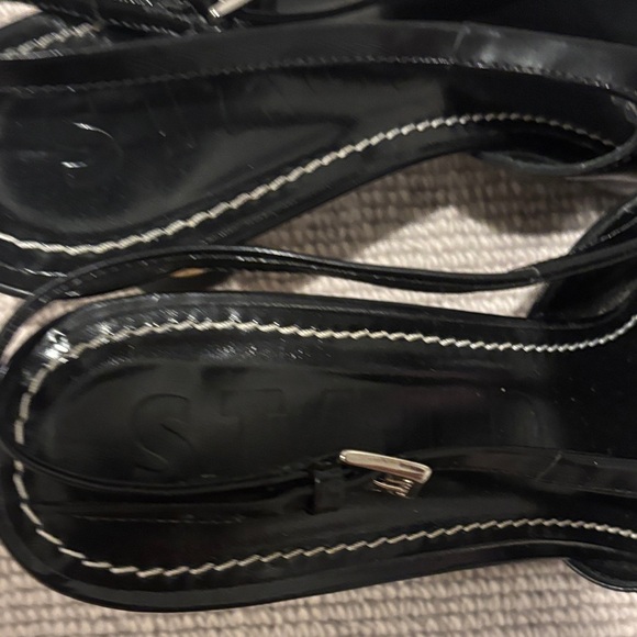 STAUD Neve Black Slingback Heels with Gold and silver Accents - Picture 5 of 7